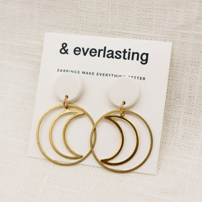 Celestial Moon Clay Earrings